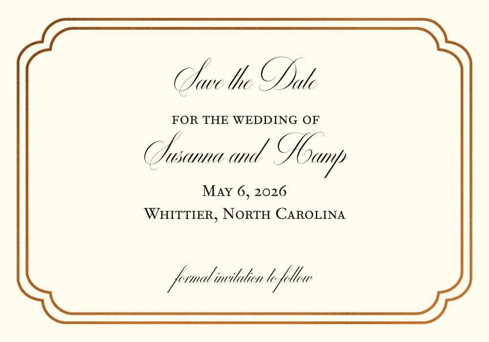 Double Frame Save The Date Postcard