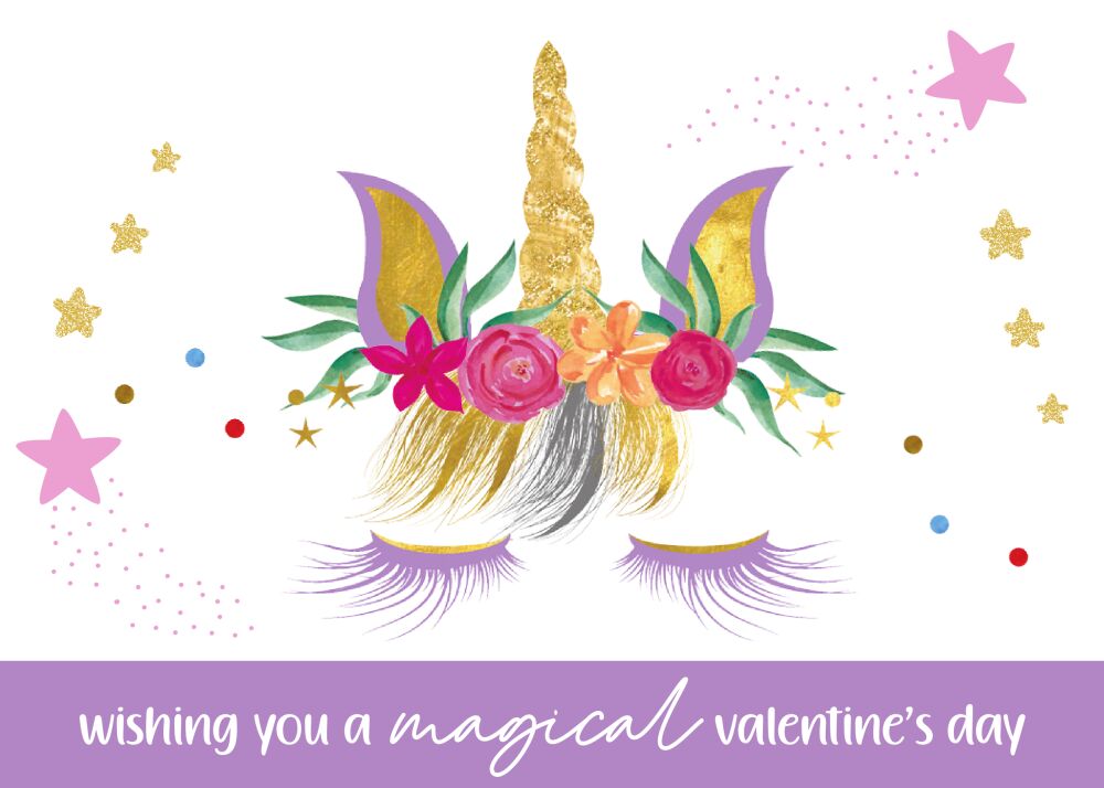 Magical Unicorn Valentine Card