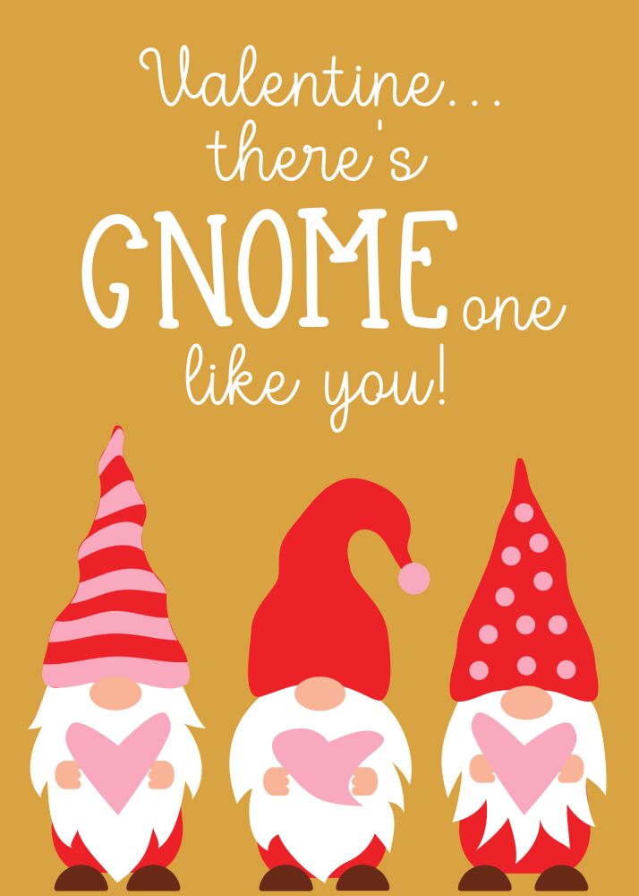 Valentine Gnomes Valentine Card