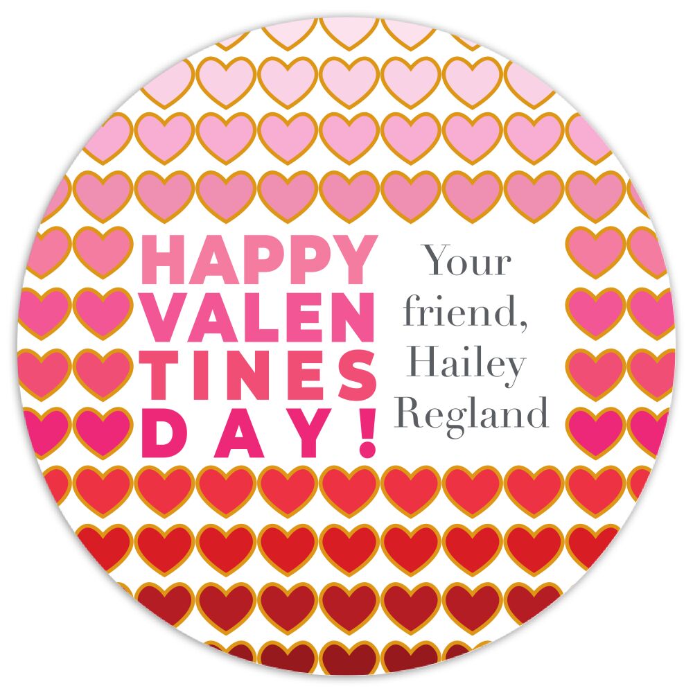 Many Hearts Valentine Sticker