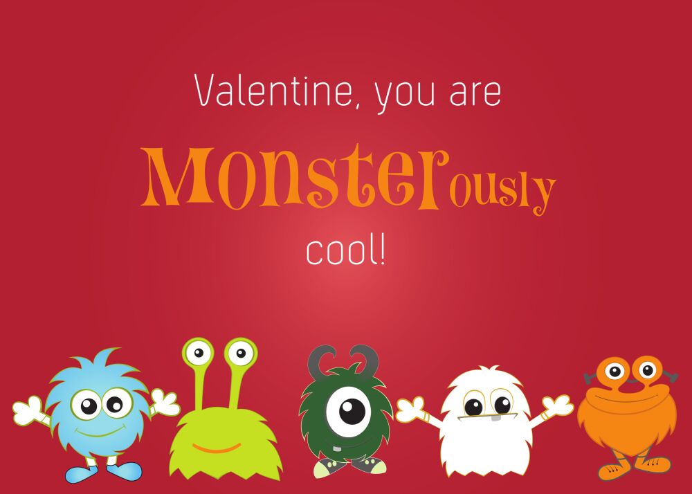 Cute Monsters Valentine Card