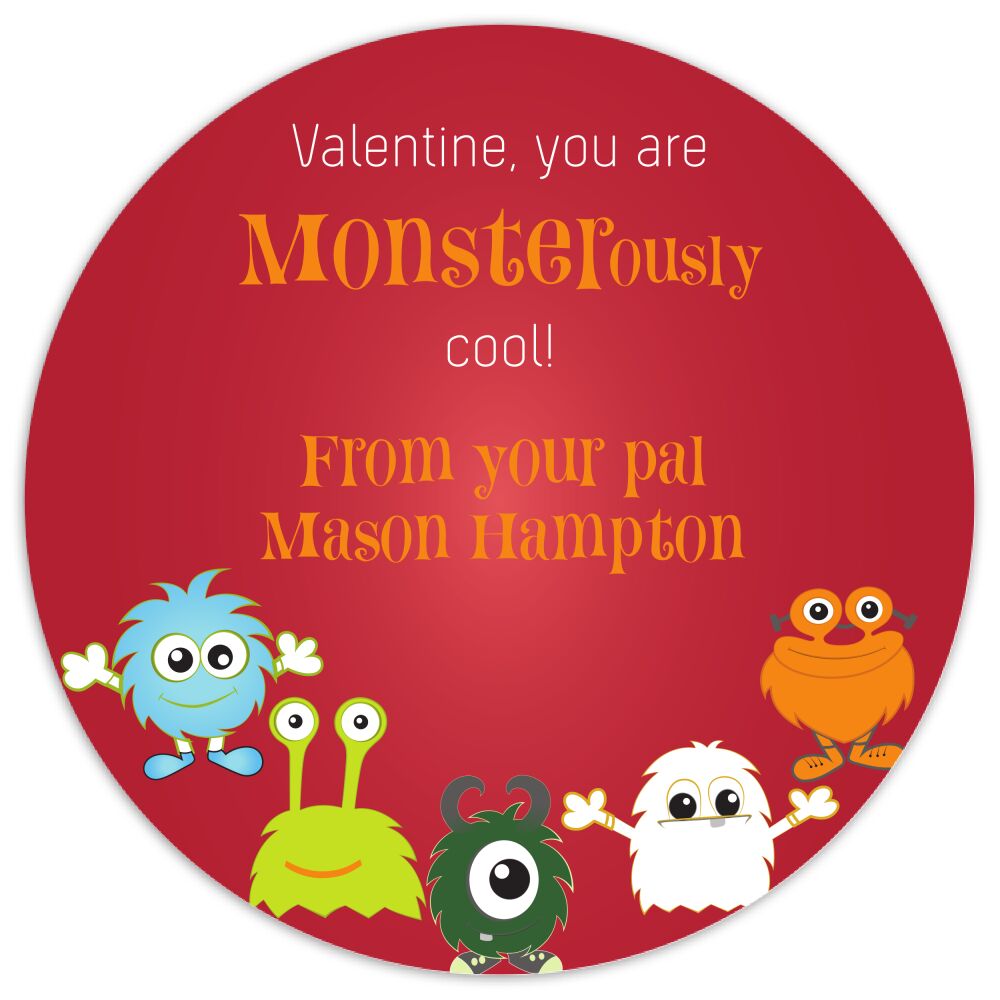 Cute Monsters Valentine Sticker