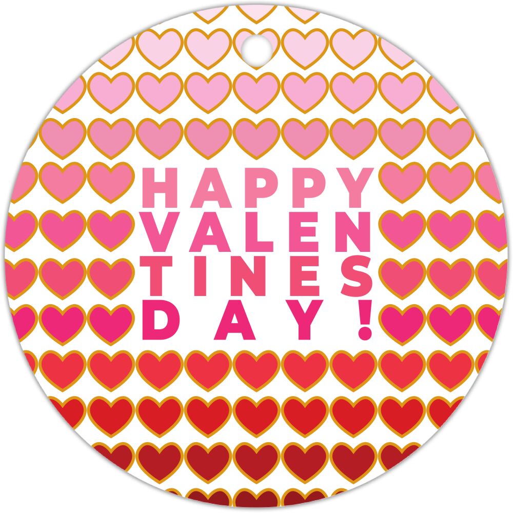 Many Hearts Round Hanging Gift Tag