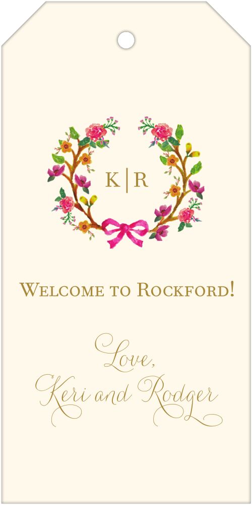 Flowery Wreath Hanging Gift Tag