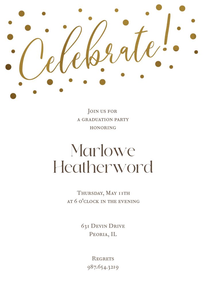 Celebrate Confetti Invitation
