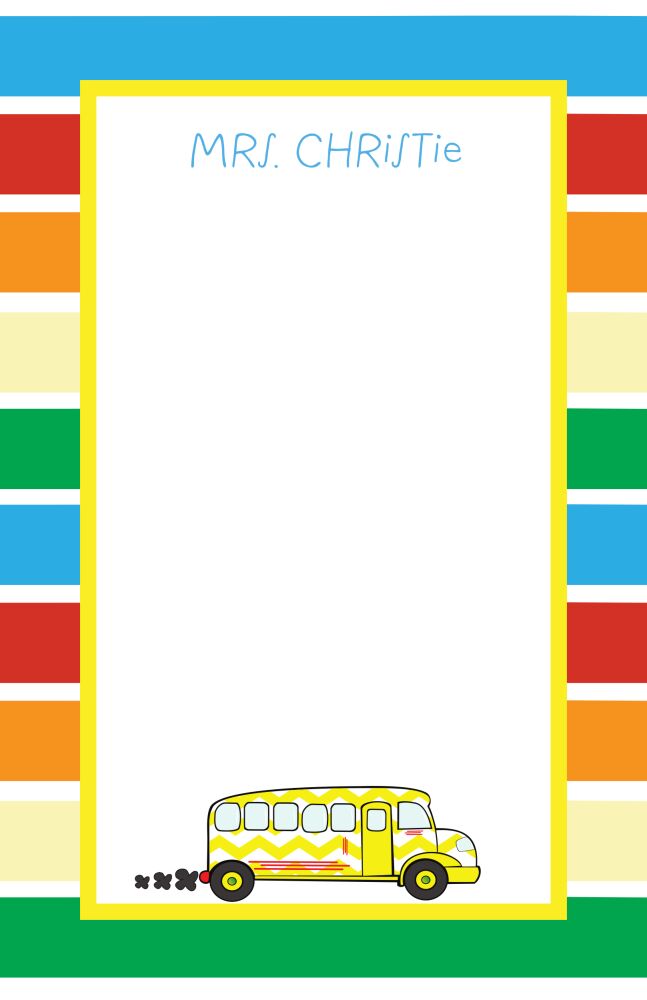 Stripes School Bus Notepad