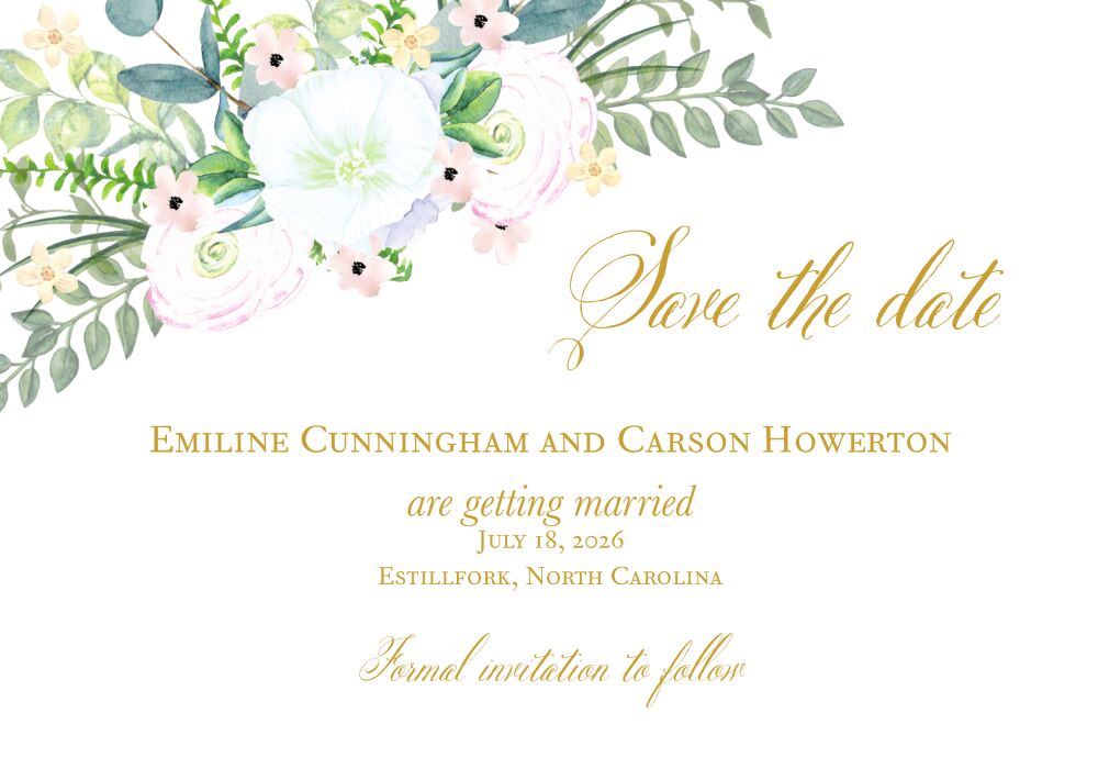 Carolina Save the Date Postcard