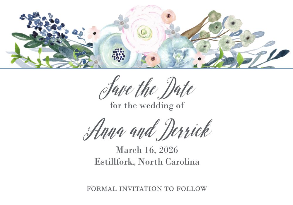 Watercolor Florals Save The Date Magnet