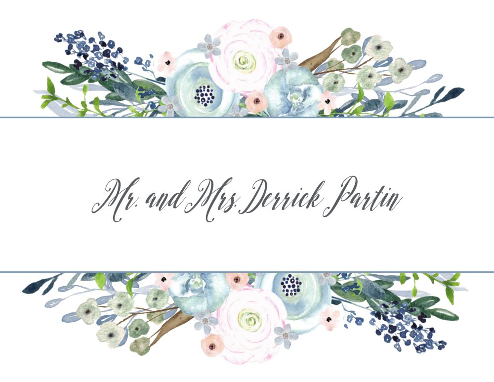 Watercolor Florals Folded Note