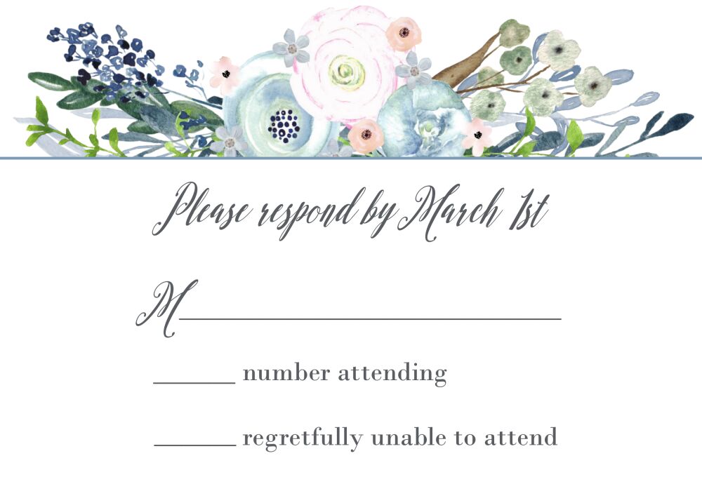 Watercolor Florals Reply Postcard