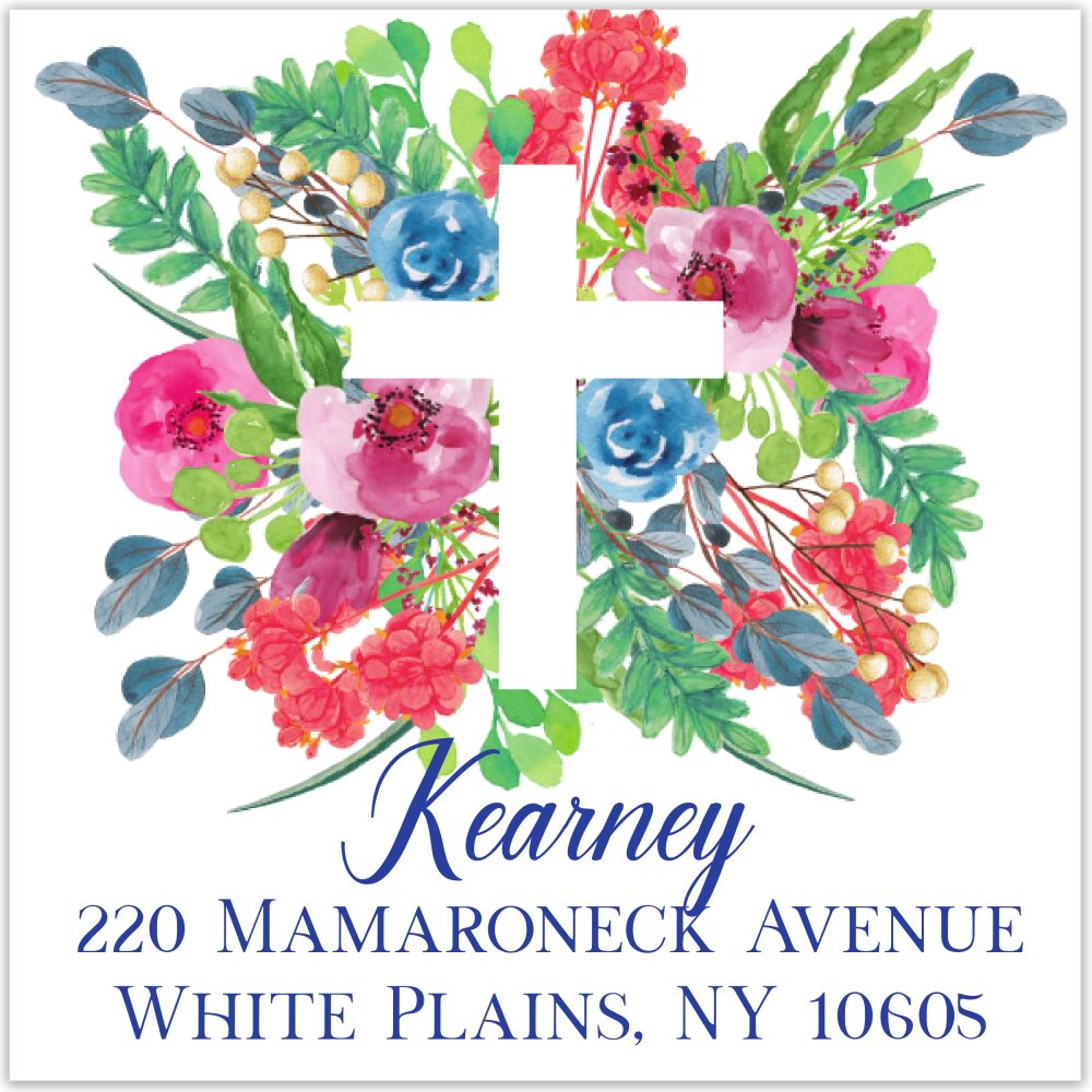 Garden Cross Return Address Sticker