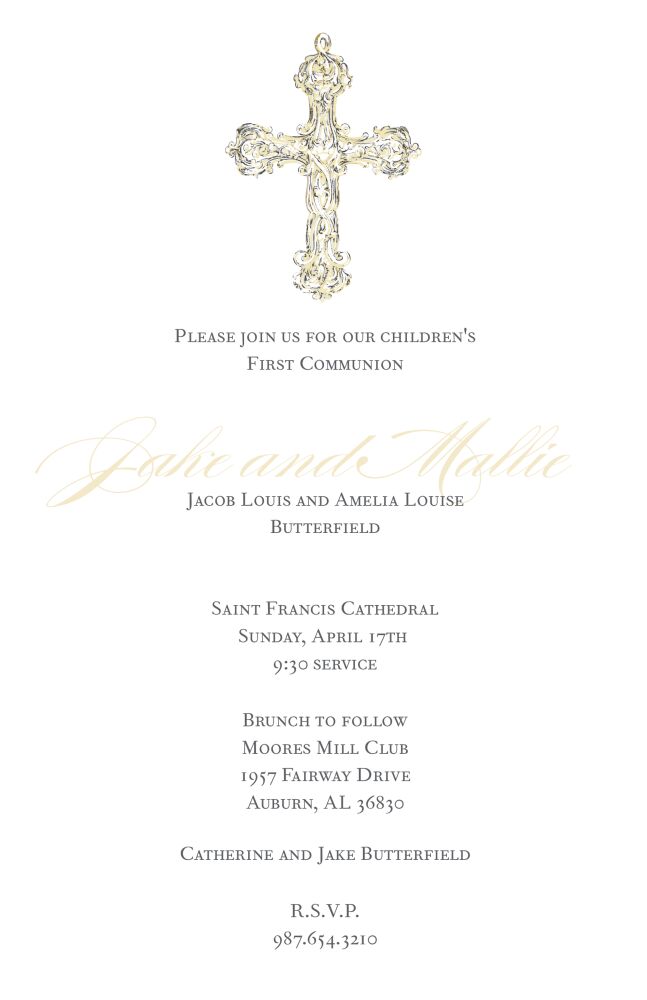 Elegant Framed Cross Invitation