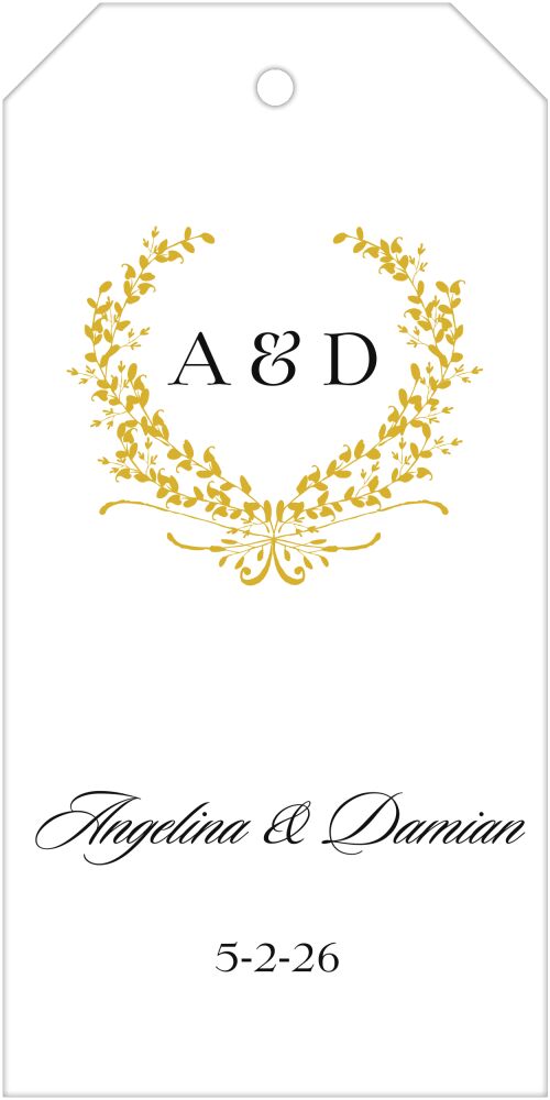 Gold Wreath Hanging Gift Tag