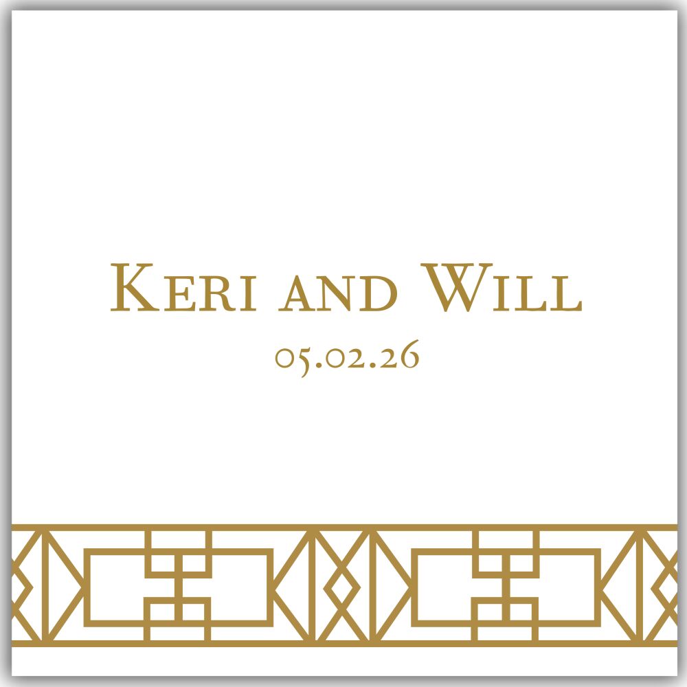 Art Deco Square Gift Sticker