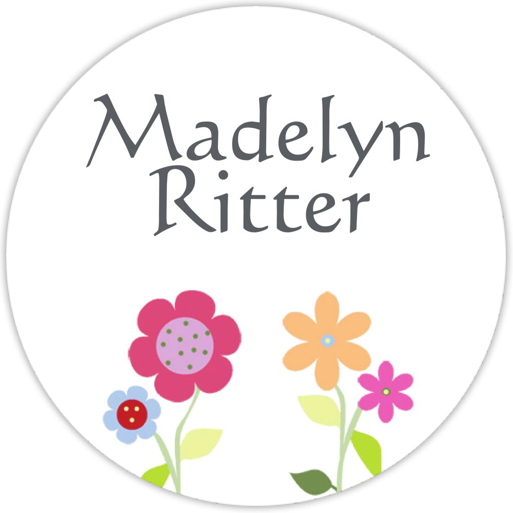 Cute Flowers Water-resistant Label