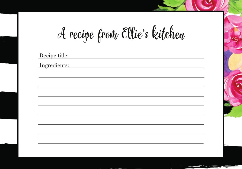 Floral Recipe Card