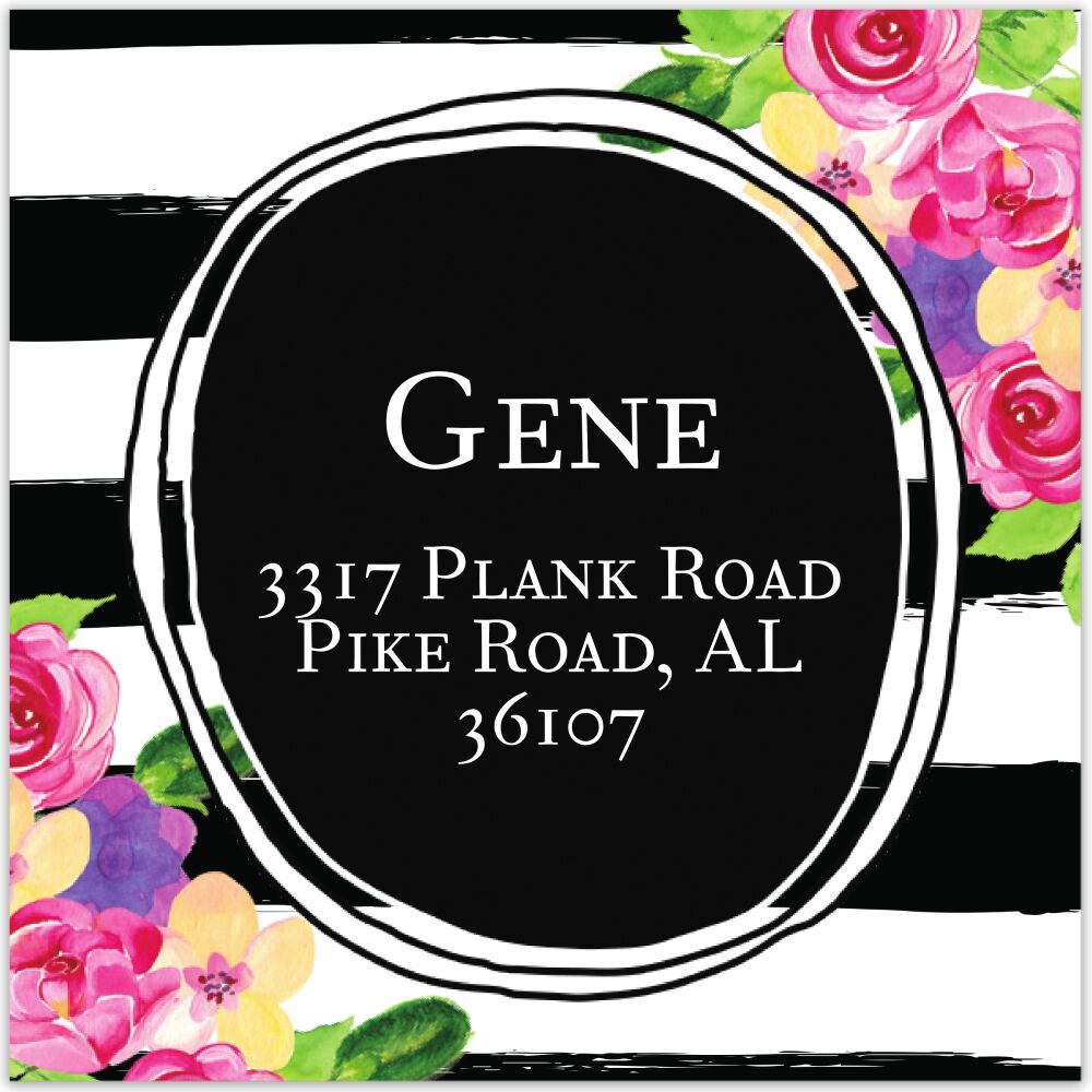Floral Square Return Address Label