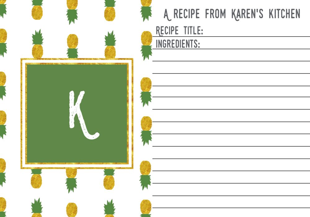 Pineapple Recipe Card