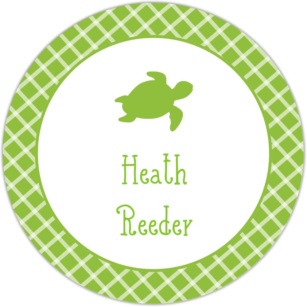 Turtle Checkered Circle Gift Sticker