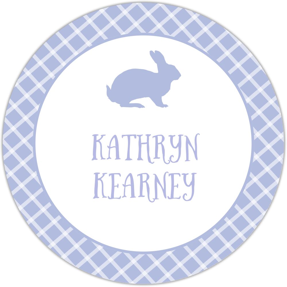 Bunny Checkered Circle Gift Sticker
