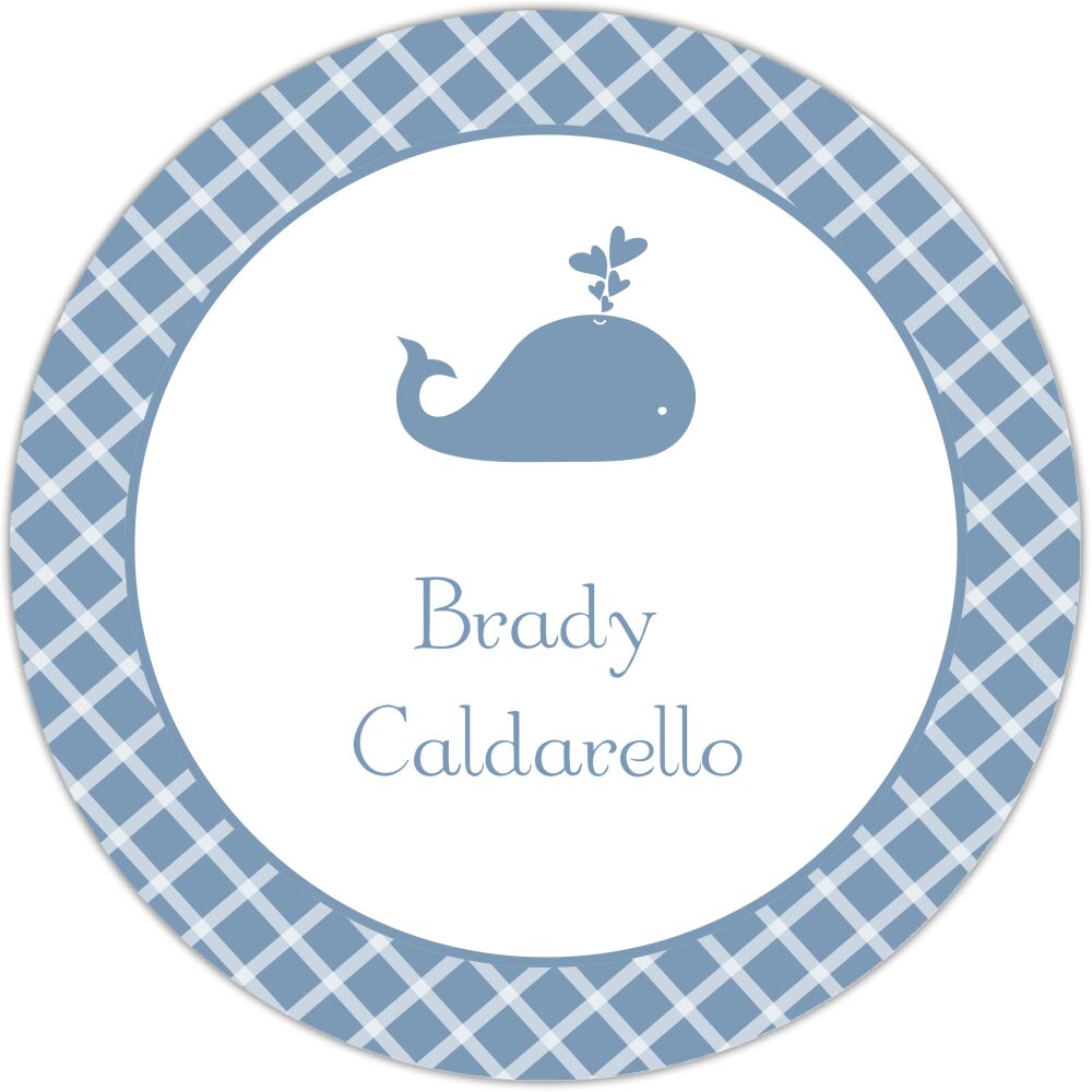 Whale Checkered Circle Gift Sticker