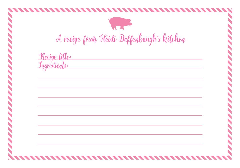 Pig Recipe Card