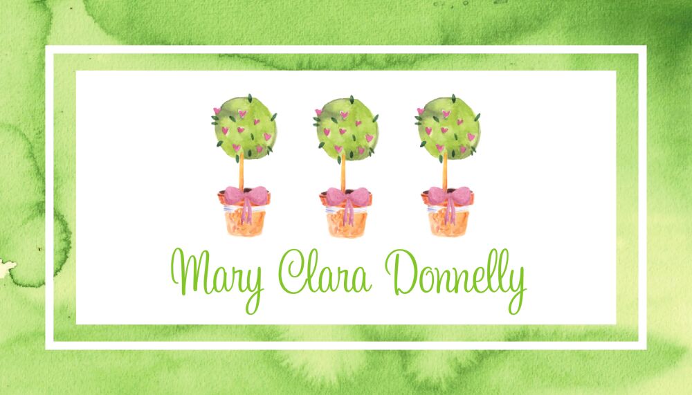 Watercolor Topiaries Enclosure Card