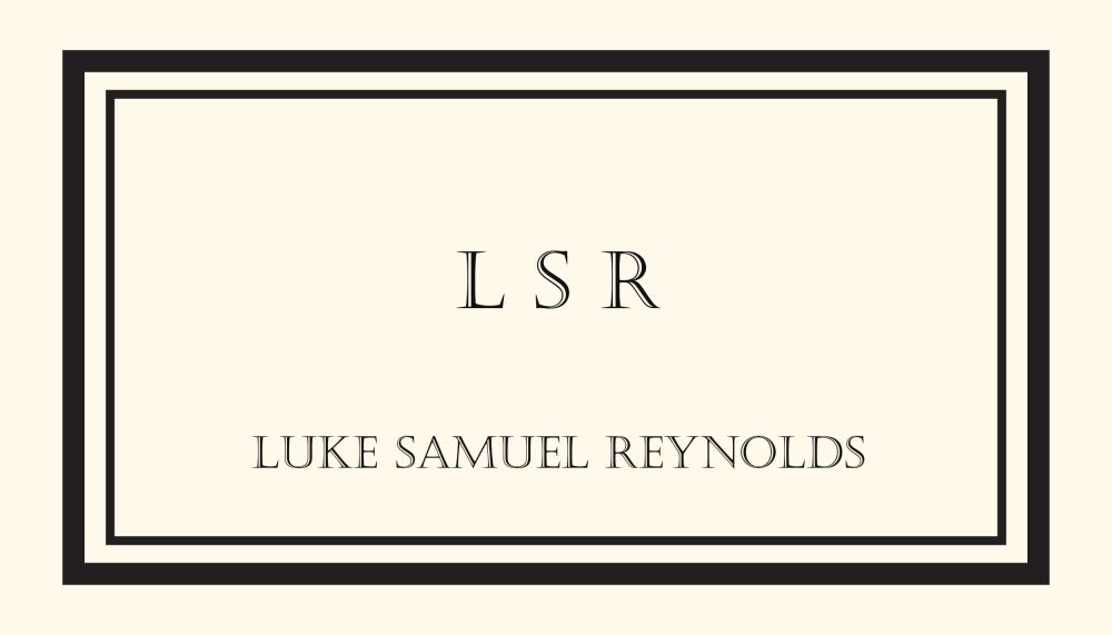Simple Black Frame Ivory Monogrammed Enclosure Card