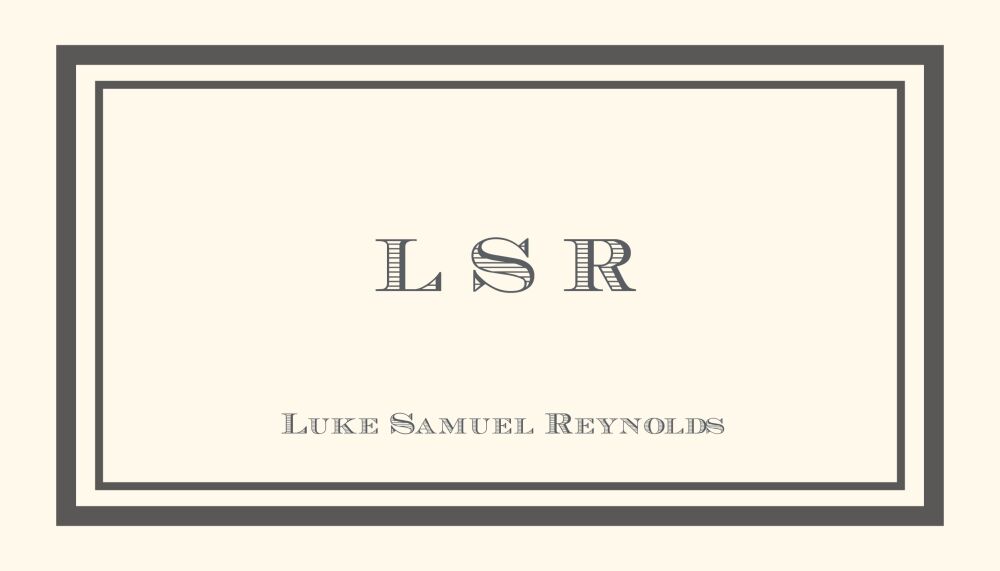 Simple Grey Frame Ivory Monogrammed Enclosure Card