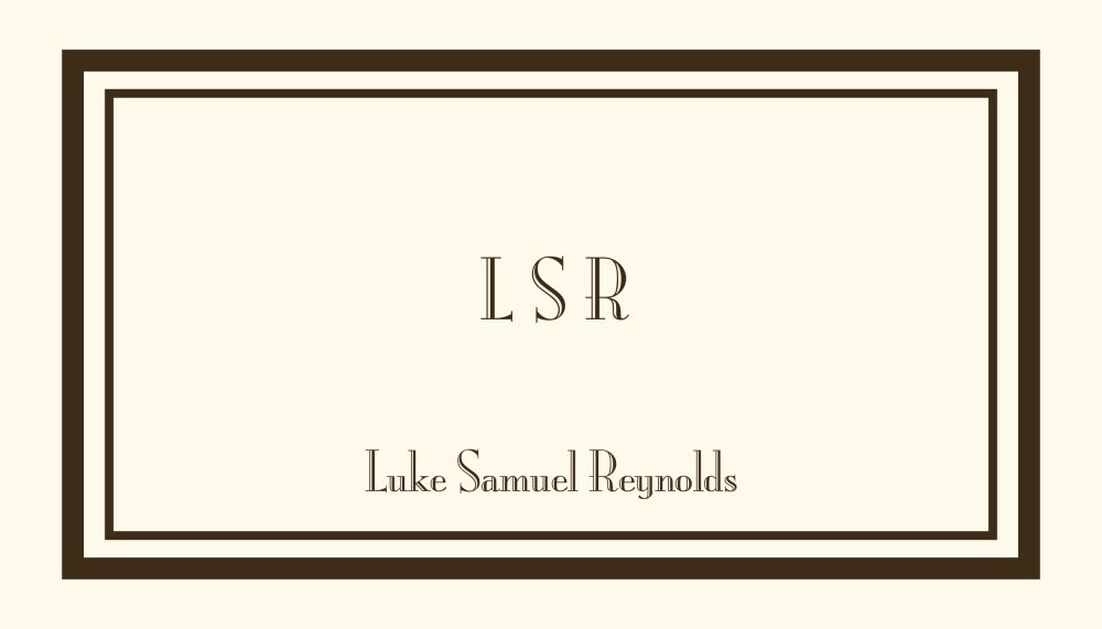 Simple Ebony Frame Ivory Monogrammed Enclosure Card
