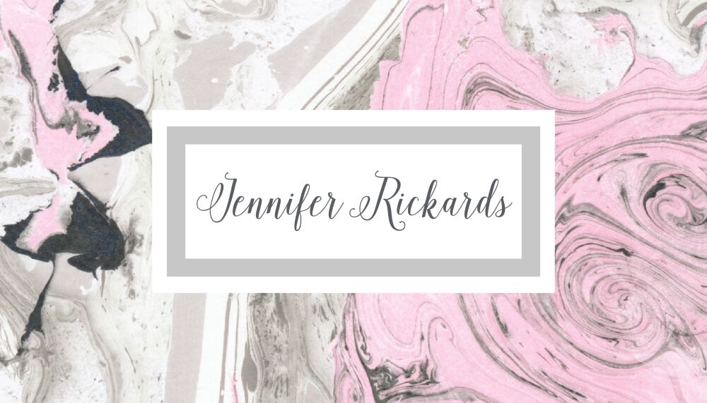 Grey And Pink Marbled Enclosure Card