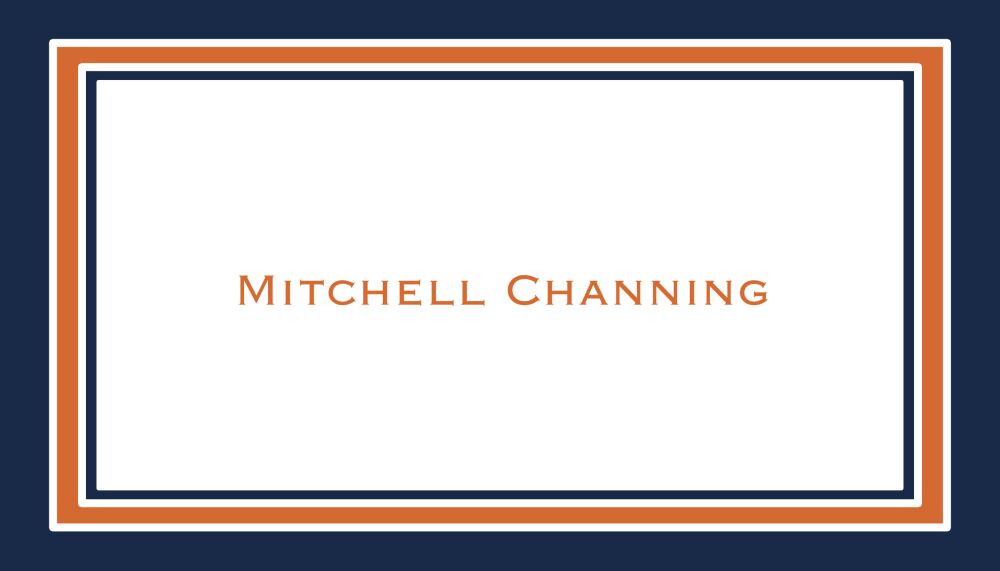 Navy & Dark Orange Border Enclosure Card