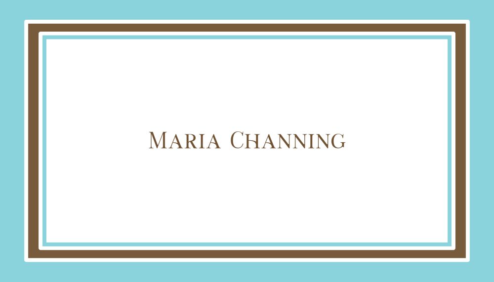 Aqua & Chocolate Border Enclosure Card