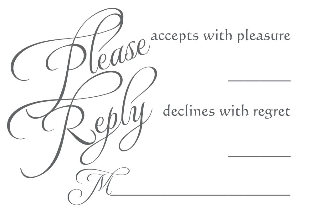 Grey Calligraphic Names Reply Card