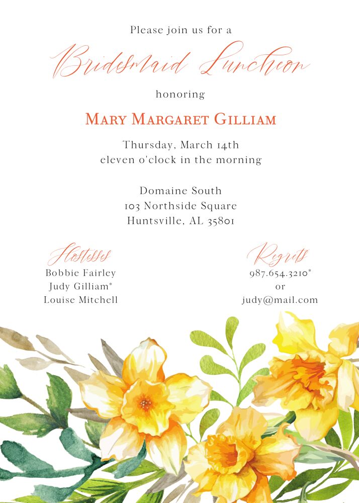 Daffodil Invitation