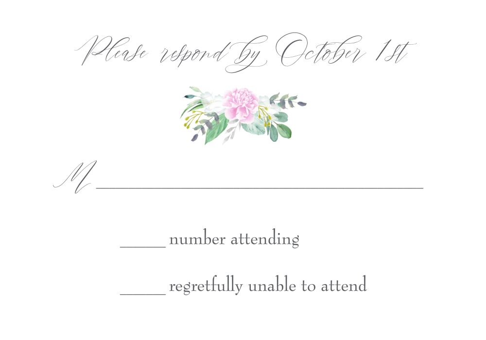 Tender Floral Reply Postcard