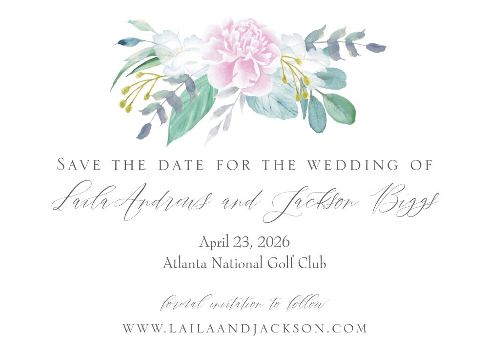 Tender Floral Save the Date