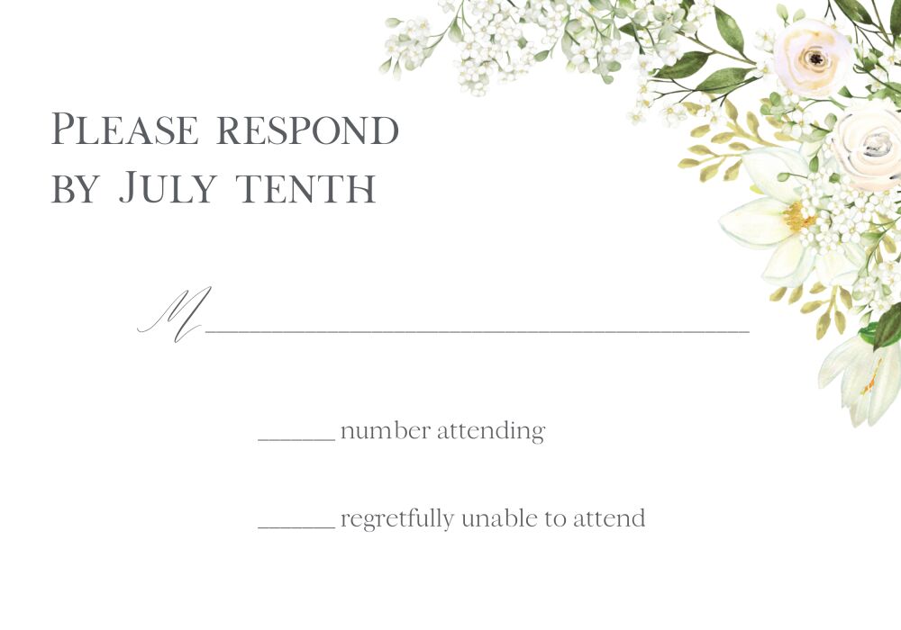 White Garden Reply Card