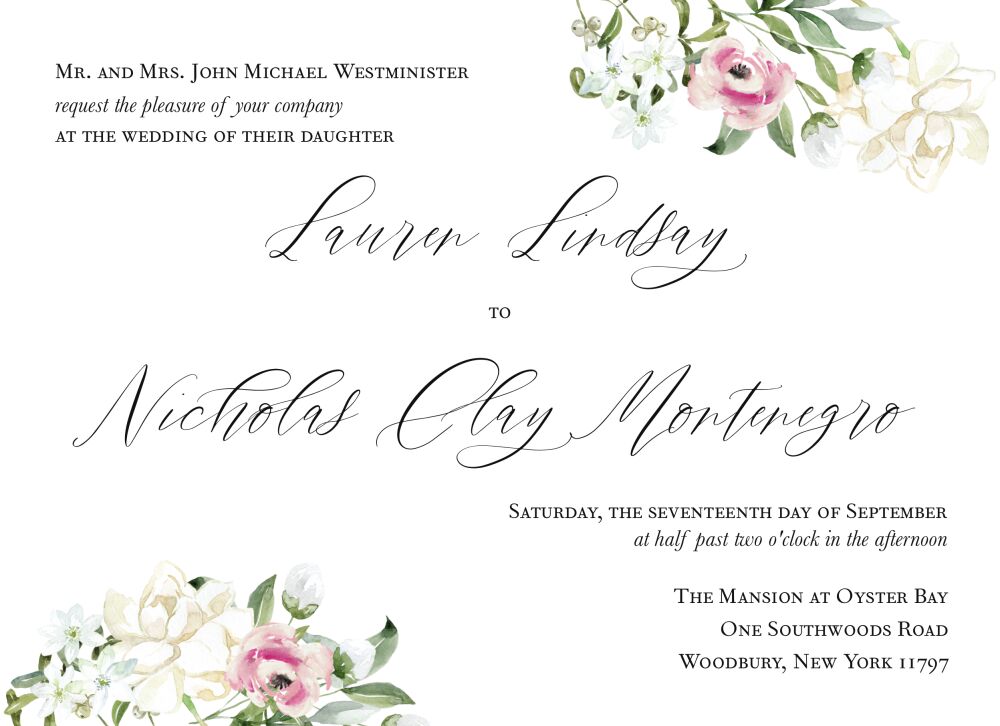 Subtle Floral Invitation
