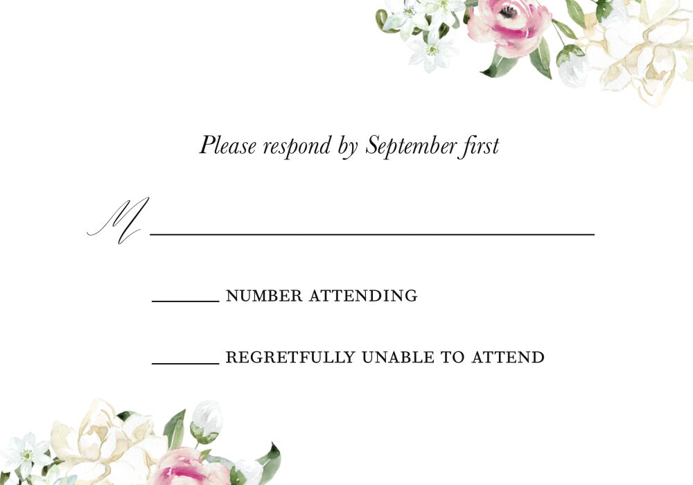 Subtle Floral Reply Card