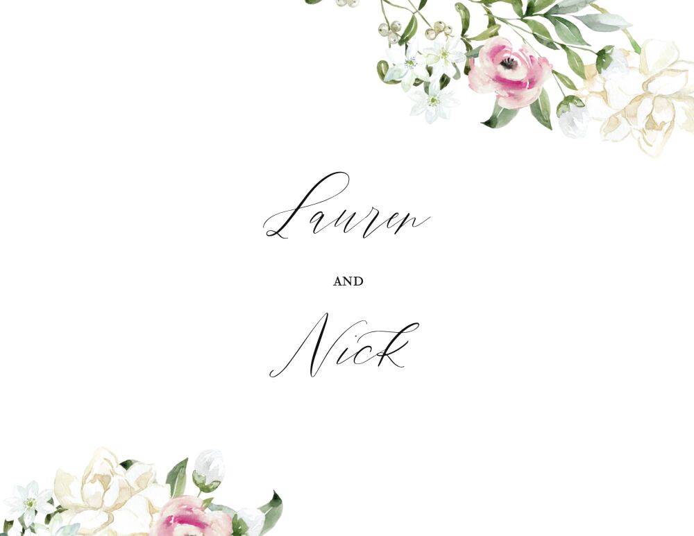 Subtle Floral Folded Note