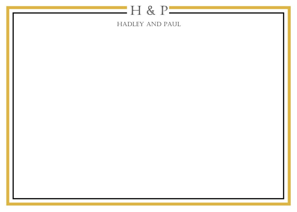 Black and Gold Simple Flat Notecard