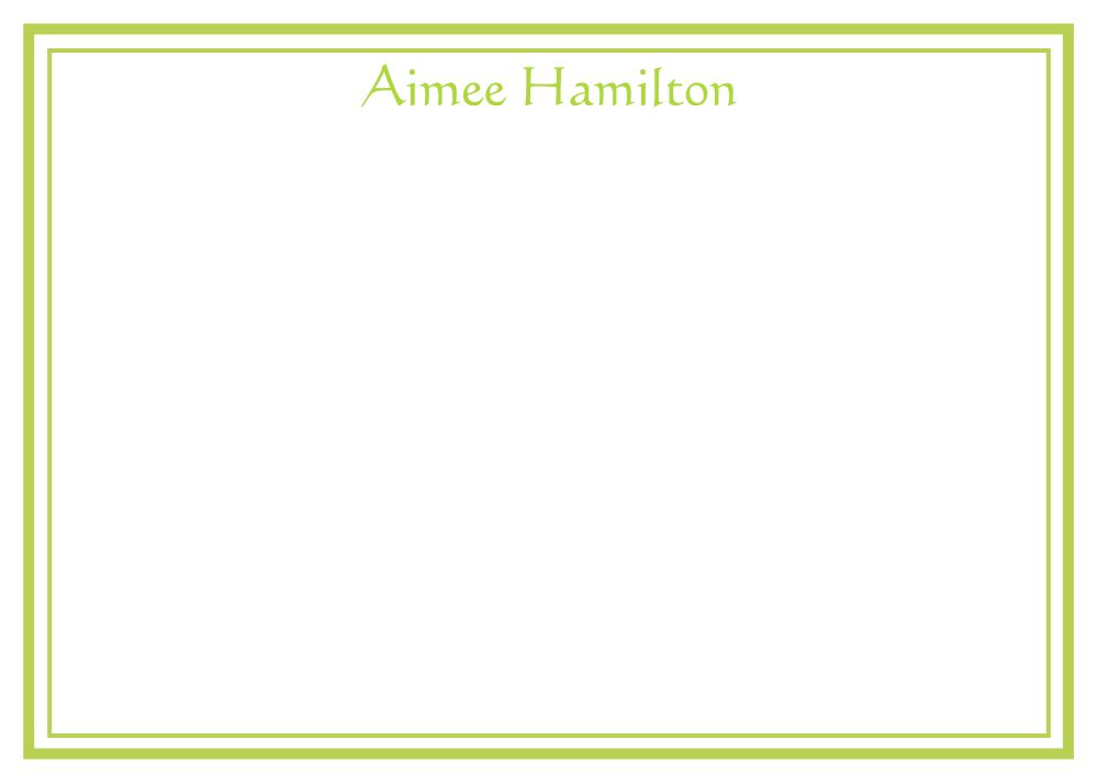 Simple Lime Green Border Flat Notecard