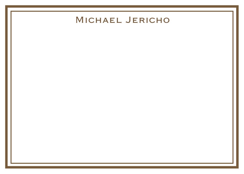 Simple Brown Border Flat Notecard