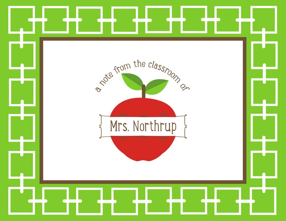 Classroom Apple Folded Note