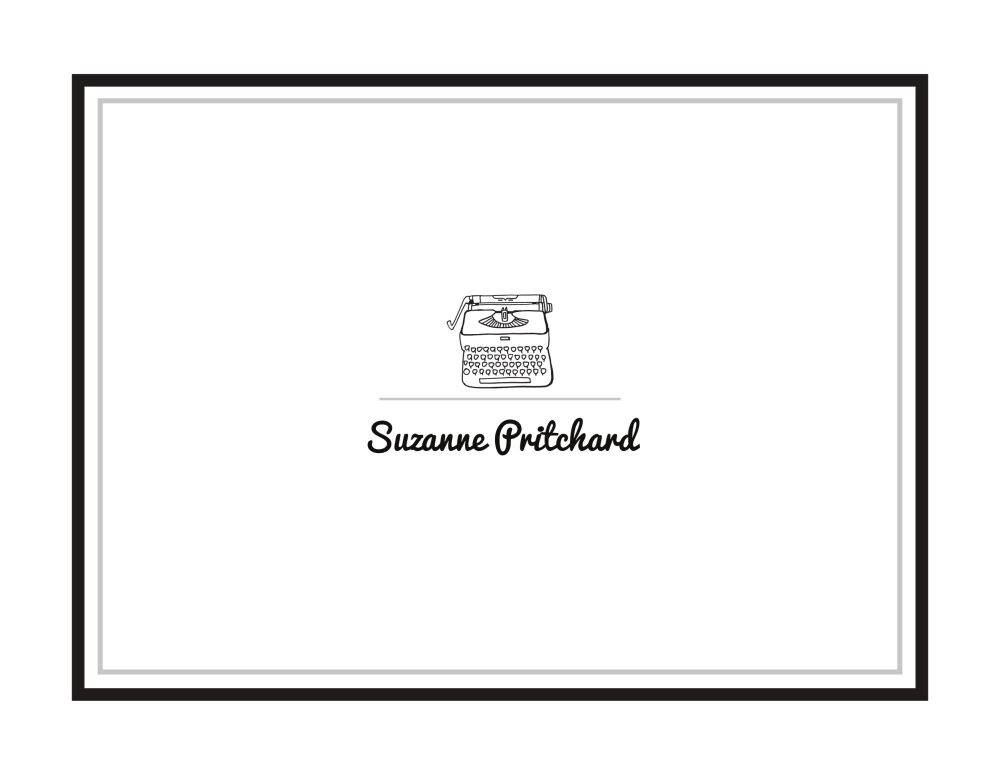 Antique Typewriter Folded Note