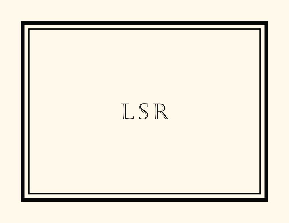 Simple Black Frame Ivory Folded Note