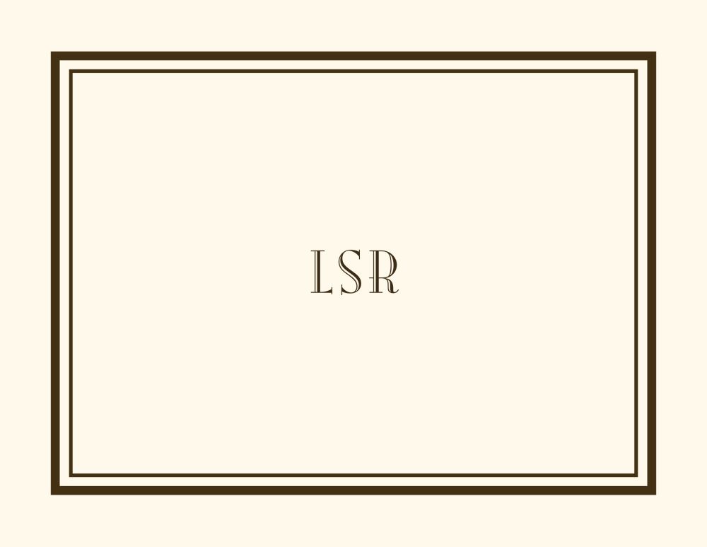 Simple Ebony Frame Ivory Folded Note