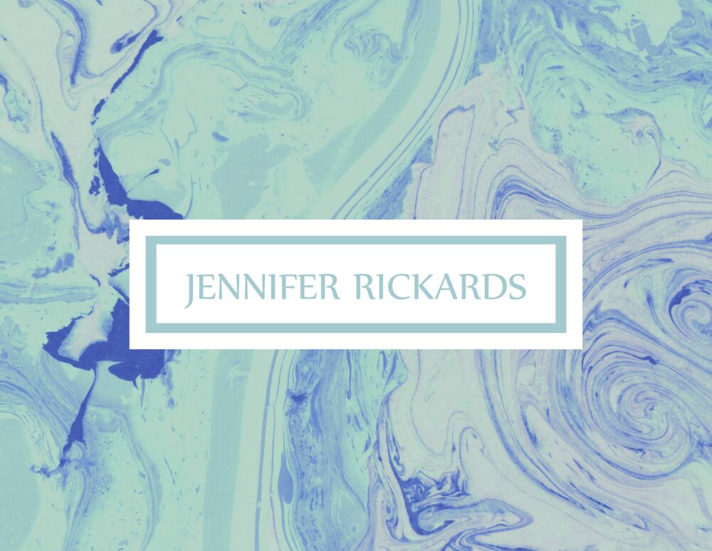 Shades Of Blue Marbled Folded Note