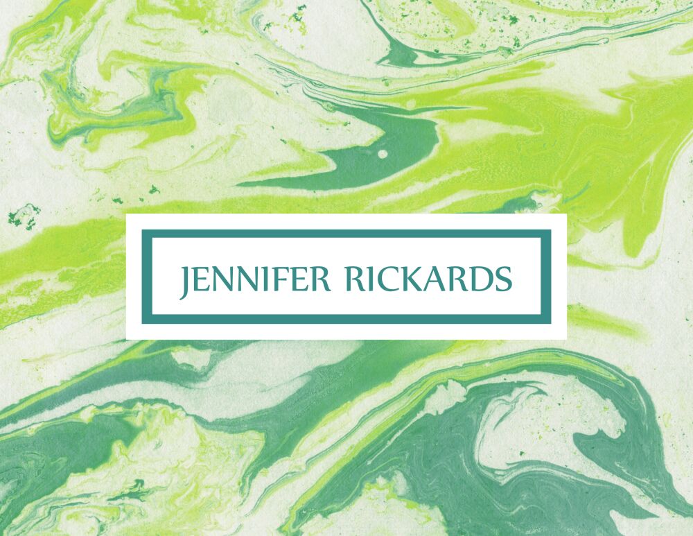 Shades Of Green Marbled Folded Note